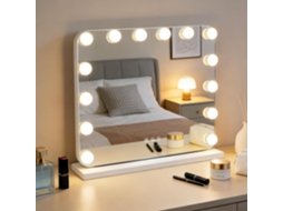 Nettlife Espelho De Maquilhagem Led Hollywood 50 × 40 Cm - Espelho De Mesa Sensível Ao Toque E Com Intensidade Ajustável, 3 Modos De Luz
