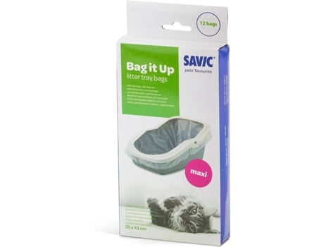 Saco Higiénico para WC de Gatos SAVIC 0157539 (46 x 40 cm - Transparente)