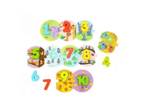 Puzzle Numérico Infantil Juego Educativo De Madera Para Niños Jucosurvolumen
