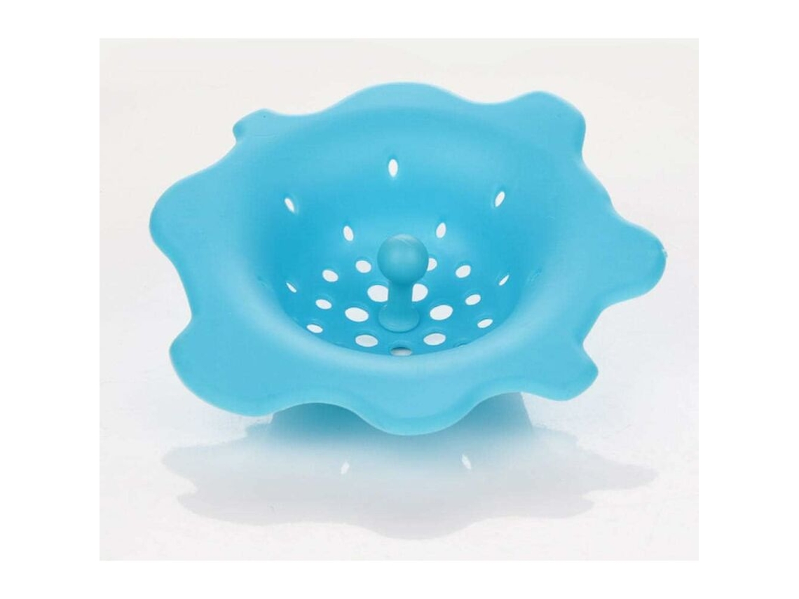 Coletor de Cabelo em Silicone Azul, para Banheiro e Pia AQUAFORGE