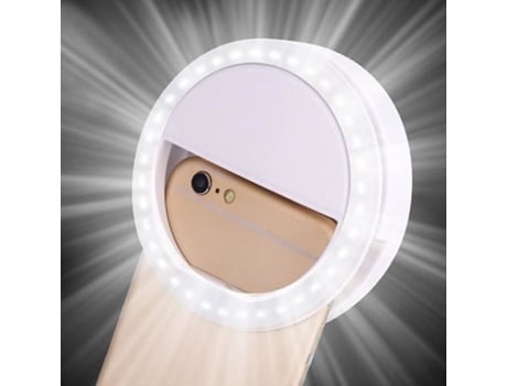 Luz LED redonda para smartphones luz de preenchimento portátil luz selfie branca ELENXS