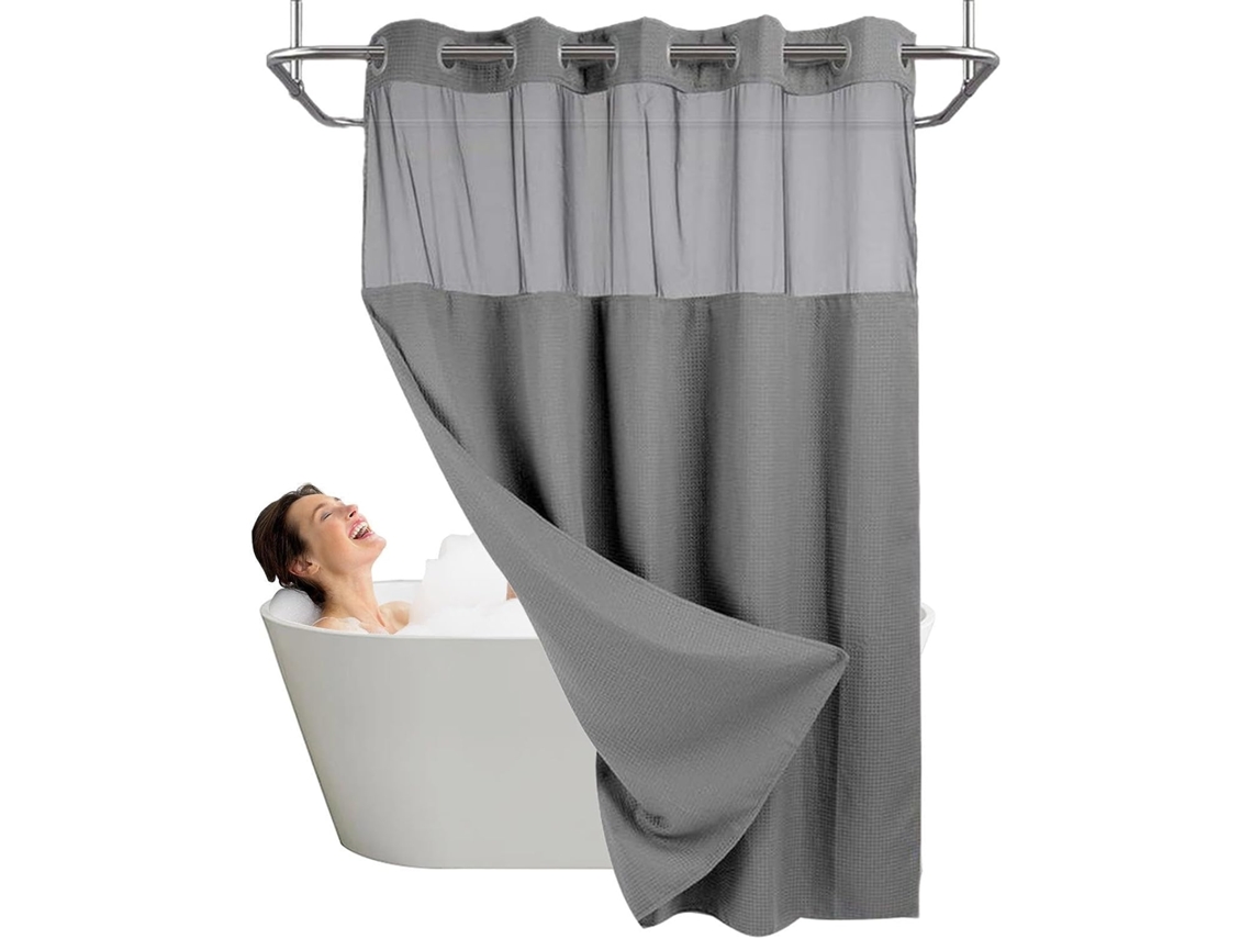 Cortinas De Chuveiro Para Hotel, Sem Ganchos | Em Relevo | Modernas