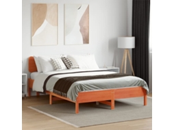 Vidaxl Cama Sem Colchão 150x200 Cm Madeira Pinho Maciça Castanho-mel