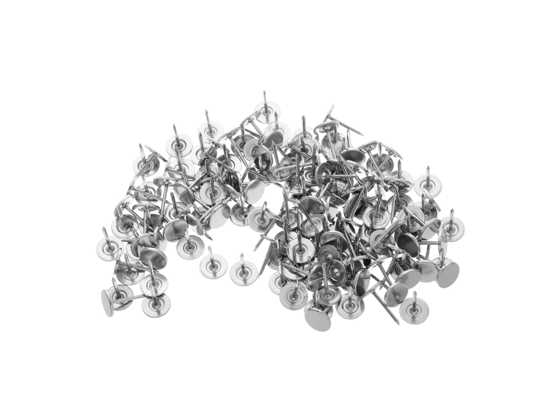 150 Tachas De Ferro Plano Para Madeira, Cor Prateada, Decorativas