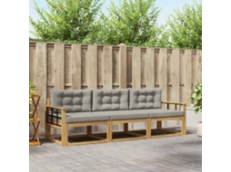 Vidaxl Conjunto De Sofás Para Exterior 3 Pcs Branco E Cinzento-claro