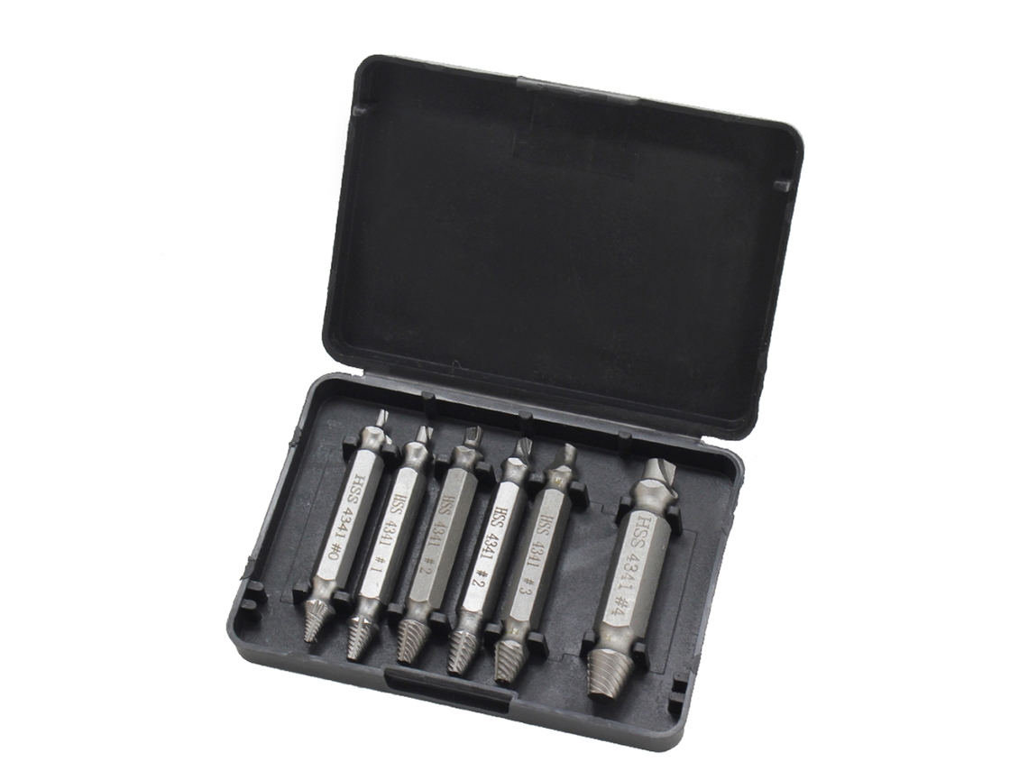 Kit De 6 Brocas Laxiscreed Para Extração De Parafusos Partidos E Danificados