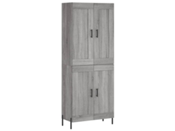 Armário Alto 69,5x34x180 Cm Madeira Derivados Sonoma Cinza MAISON EXCLUSIVE