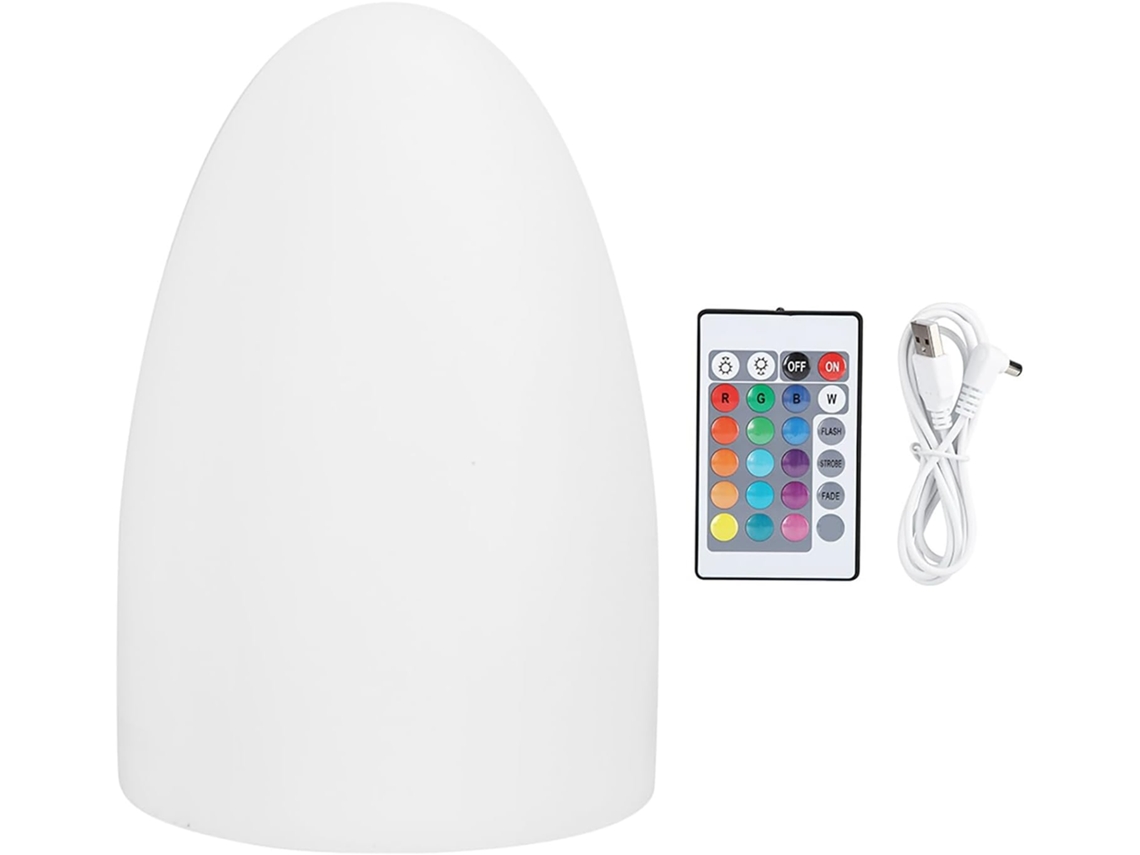 Luminária LED em formato ovo com carregador USB, controle remoto, 16 núcleos RGB, proteção para os olhos, ideal para