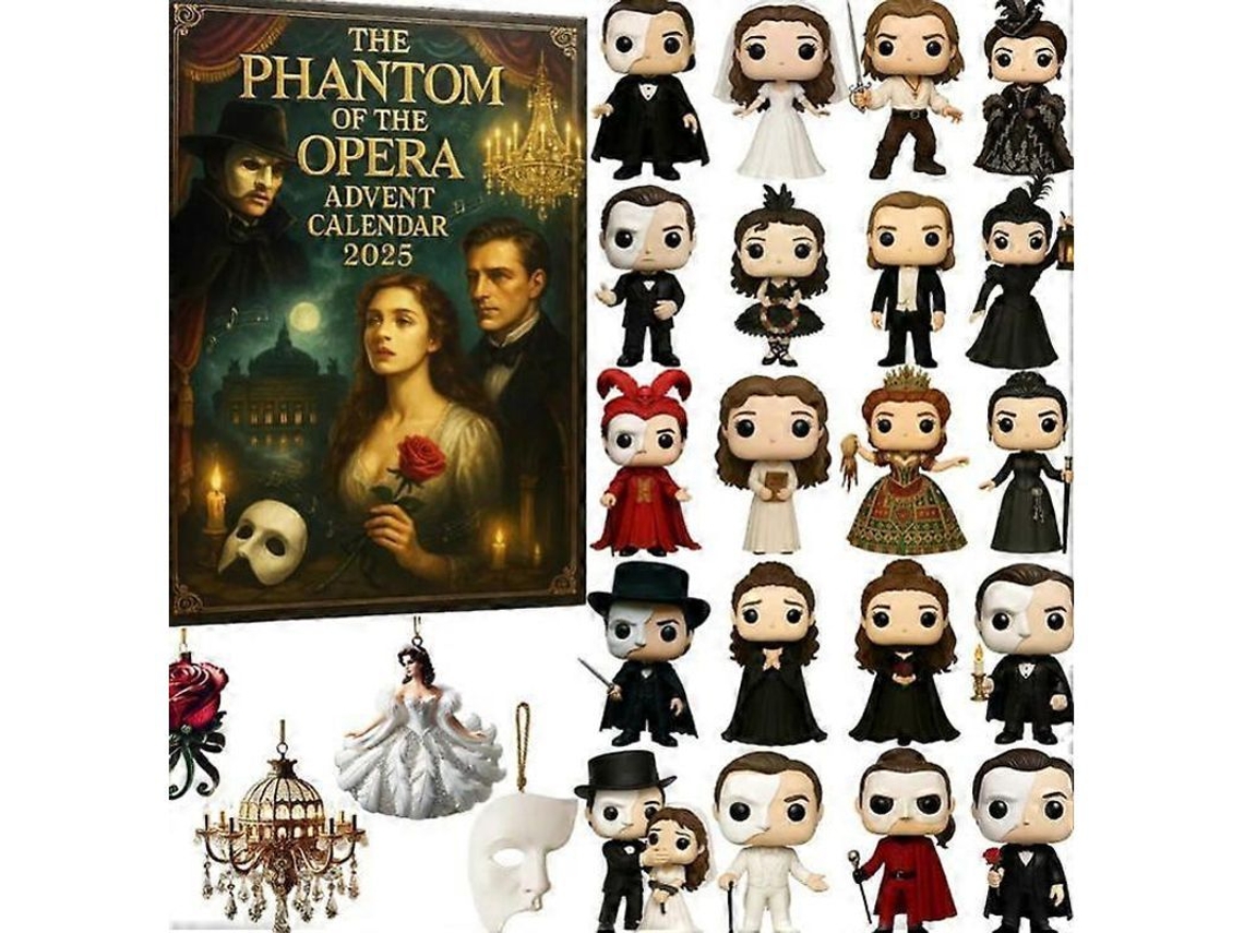 Calendário de Advento de Natal 2025 The Phantom Of The Opera Decorativo de Acrílico