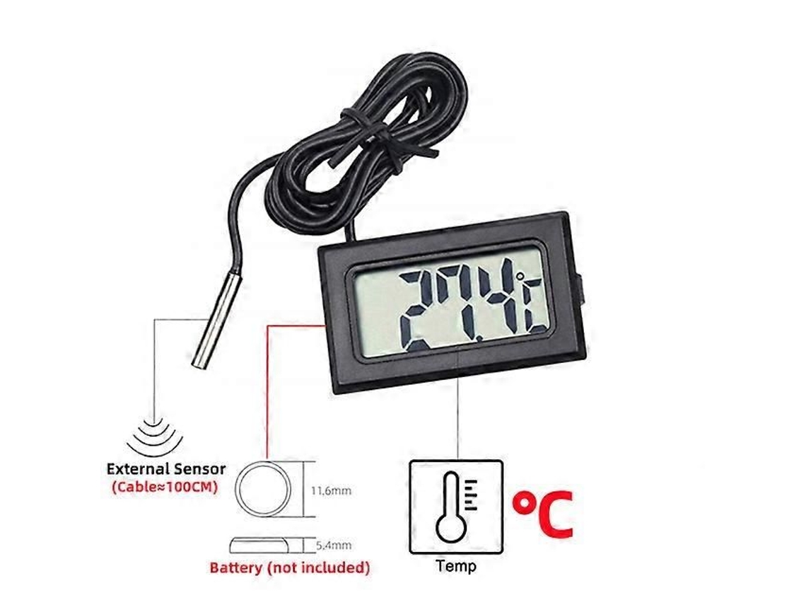 Mini Termômetro E Higrômetro Digital Lcd Para Ambientes Internos, Prático E Com Sensor De Temperatura E Umidade.