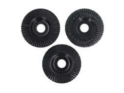 Conjunto de 3 discos de entalhe em madeira para esmerilhadeira angular, rodas de aço carbono de 100 mm e 22 mm de diâmetro interno, pretas.