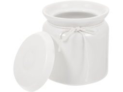 Pote De Cerâmica Branca 500ml, Recipiente De Armazenamento Com Design Elegante Para Guardar Banha, Óleo Ou Pequenos