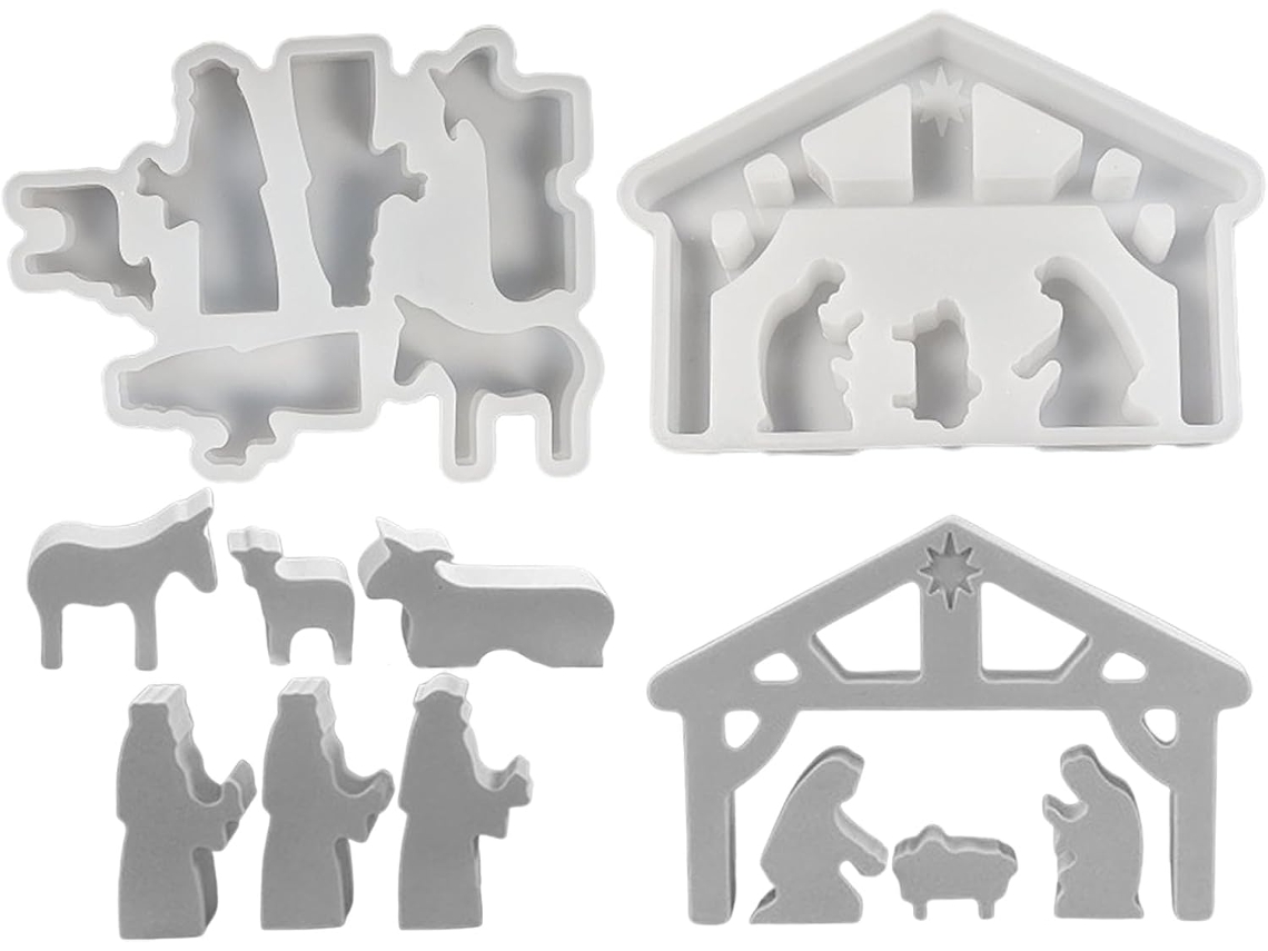 Moldes De Silicone Para Presépio, Molde Para Cena Da Natividade