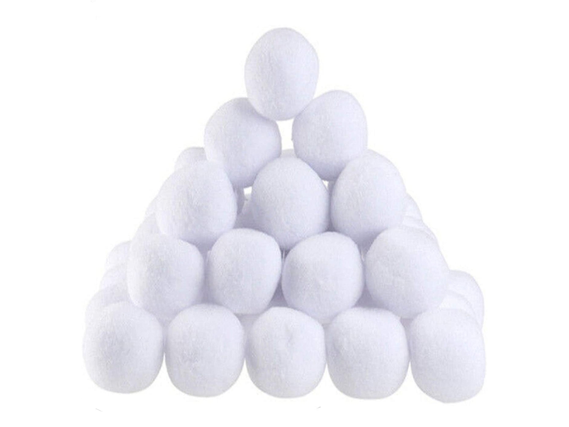 Mali 50 Bolas de Neve Falsa 7cm para Crianças Adultos Brincadeira Interior Exterior Natal Jogo Seguro