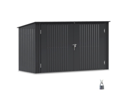 Capas de Aço para 3 caixas 240l com 2 portas tampa cinza escuro 233x105x118,5/133 cm | S/MARCA