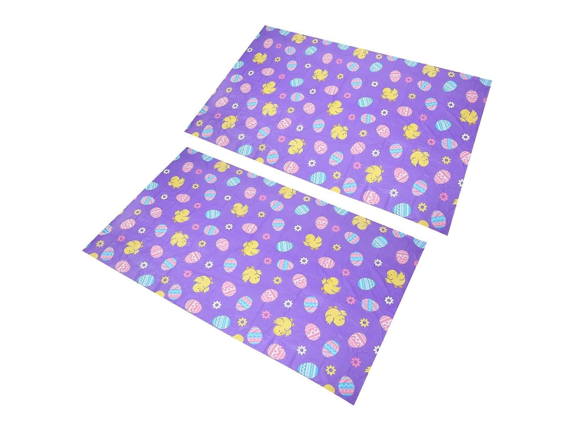 2 Toalhas De Mesa Plásticas Com Tema De Ovos De Páscoa