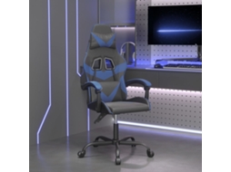 Vidaxl Cadeira De Gaming Couro Artificial Preto E Azul
