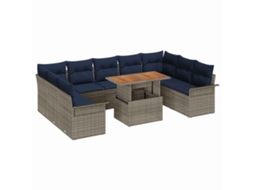 Maison Exclusive - Conjunto De Sofá De Jardim 10 Pcs Cinzeto Rattan Sintético