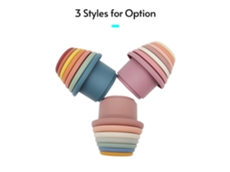 Mali 7pcs Xícaras de Empilhar para Bebês Brinquedos Silicone Educativos Nesting Stack Cups Toddlers