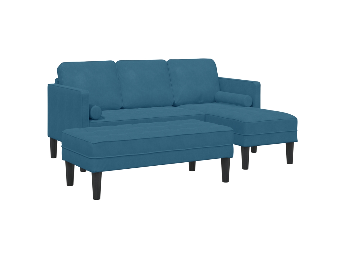 Conjunto 2 Conjunto De Sofás Vidaxl Azul Veludo (173 X 131 X 67 Cm)