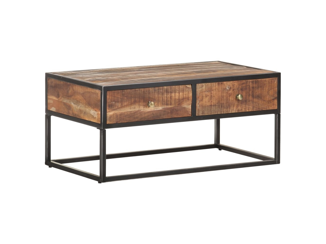 Vidaxl Mesa De Centro 90x50x40 Cm Madeira De Acácia Áspera