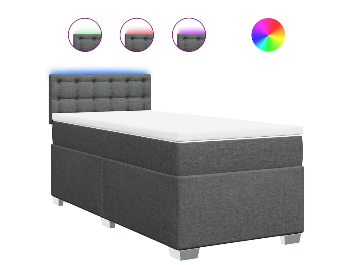Box Spring Bed, Box Spring Beds Vidaxl Cinzeto Tecido (90 X 190 Cm)
