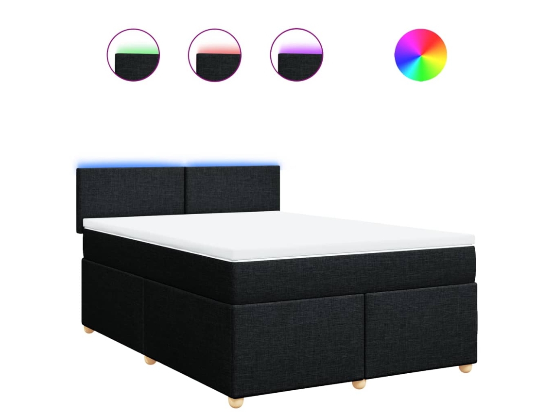 Box Spring Bed, Box Spring Beds Vidaxl Preto Tecido (160 X 200 Cm)