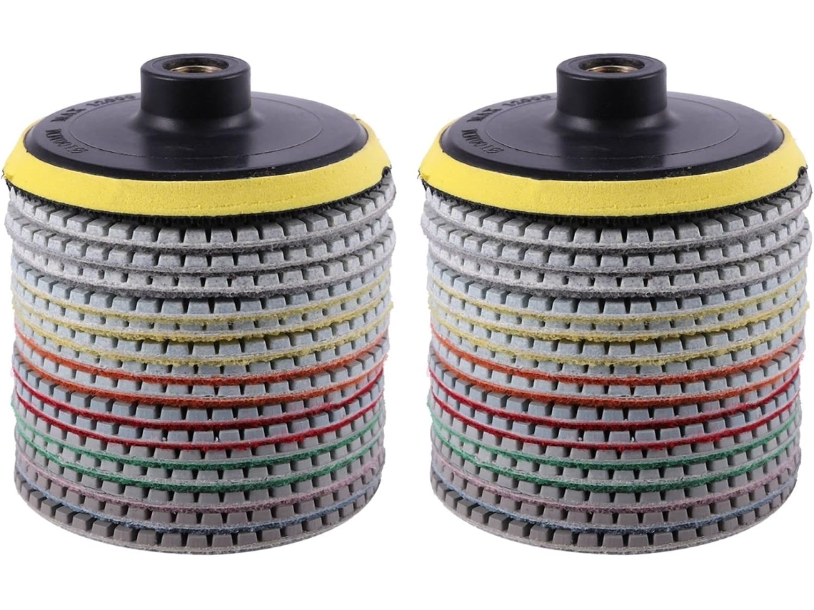 Kit Com 32 Discos De Polimento Diamantados, 100 Mm, Para Uso A Seco E Úmido (4 Polegadas)