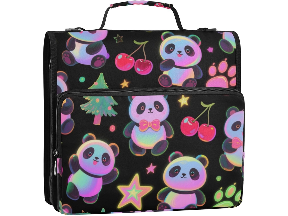 Pasta de 3 Argolas com Alça, Vários Bolsos e a Inscrição "feliz Natal", Ideal para Organizar Sua Escola Escrit