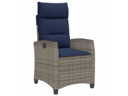 Maison Exclusive - Cadeira De Jardim Reclinável Com Mesa De Apio Vime Pe Cinzento