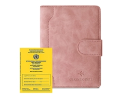 Porta-passaporte Em Couro Sintético Com Bloqueador Rfid, Capa Protetora Para Certificado De Vacinação(rosa)