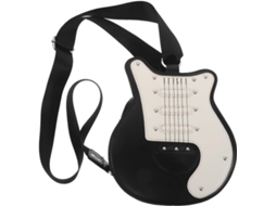 Bolsa De Ombro Original Em Formato De Guitarra, Em Couro Pu Preto E Branco, Bolsa Fofa E Kawaii Para Mulheres.