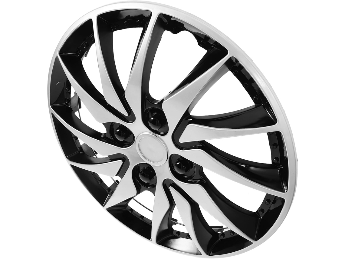 Calotas Universais De 14 Polegadas, Em Dois Tons De Prata E Preto, Para Rodas Automotivas, Acessórios Decorativos Para Aros.
