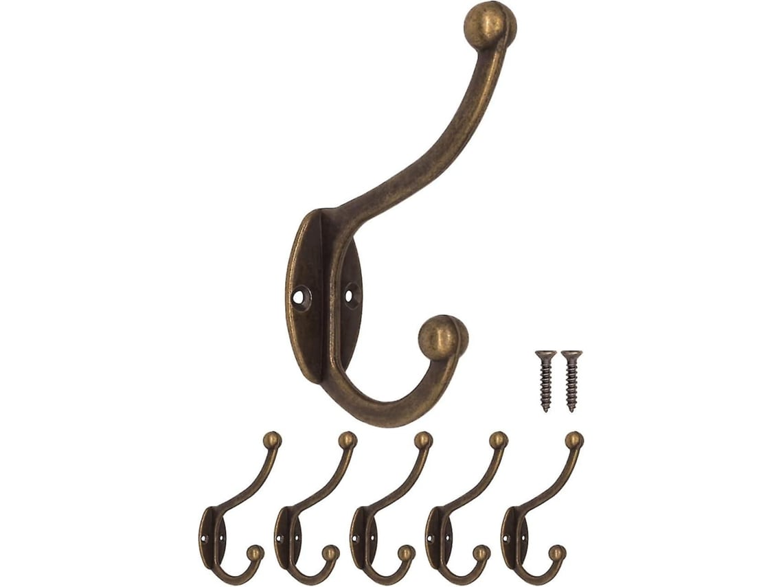 Rebe ganchos de Parede Antigos de Ferro Fundido Design Latão Bronze Vintage para Roupa Toalha Chapéus Conjunto de 5