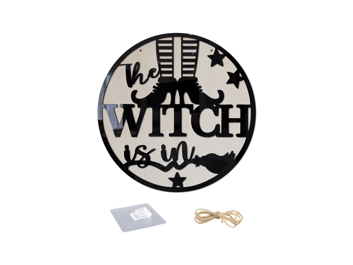 Laxiscreed Meia Lua Decorativa Em Madeira Para Halloween Com Estilo Elegante