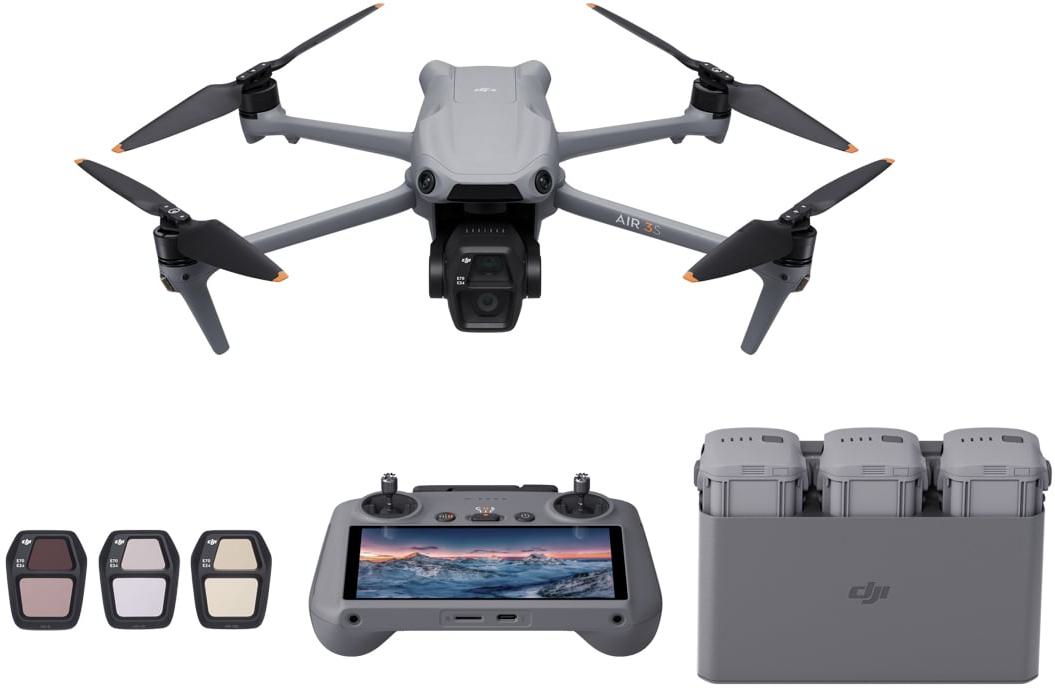 Drone DJI AIR 3S Fly More Combo RC 2 (4K - Autonomia: Até 45 min - Cinzento)