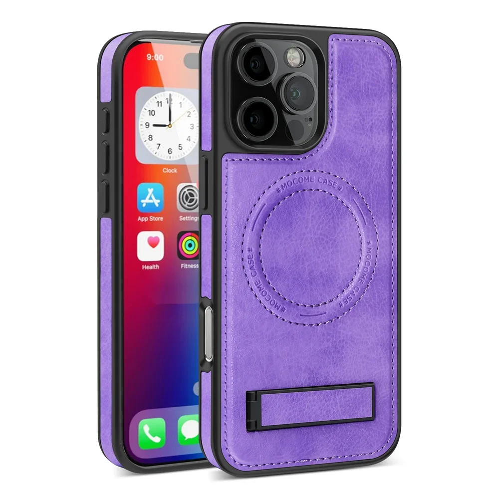 Capa Magsafe Para Iphone (iphone 16, Roxo Claro), Com Suporte E Forte Fixação Magnética.
