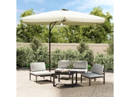 Vidaxl Guarda-sol De Exterior Com Poste De Aço 300 Cm Branco Areia