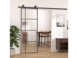 Vidaxl Porta Deslizante Em Vidro Esg Fosco E Alumínio 76x205 Cm Preto