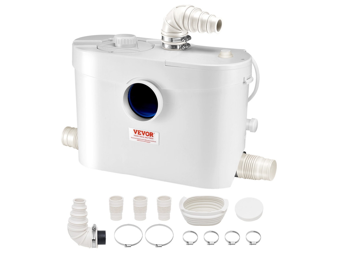 Bomba Trituradora Para Vaso Sanitário Vevor 900 W Com 4 Entradas De Água Altura De 12 M