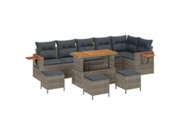 Maison Exclusive - Conjunto De Sofá De Jardim Com Almofada 10 Pcs Cinzeto