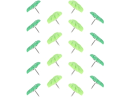 Tachinhas Decorativas Kichvoe, em Formato Folha Verde, 20 Unidades, Feitas de Plástico e Metal, Ideais Para Quadros