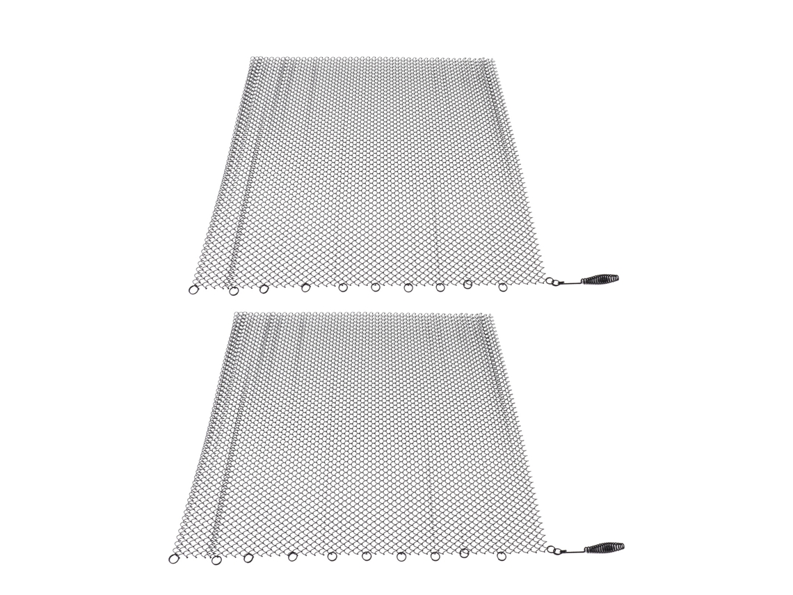 Pantalla Mosquitera Para Chimenea 2 Paneles Anchos Colgantes Reemplazo Negro 24x20in