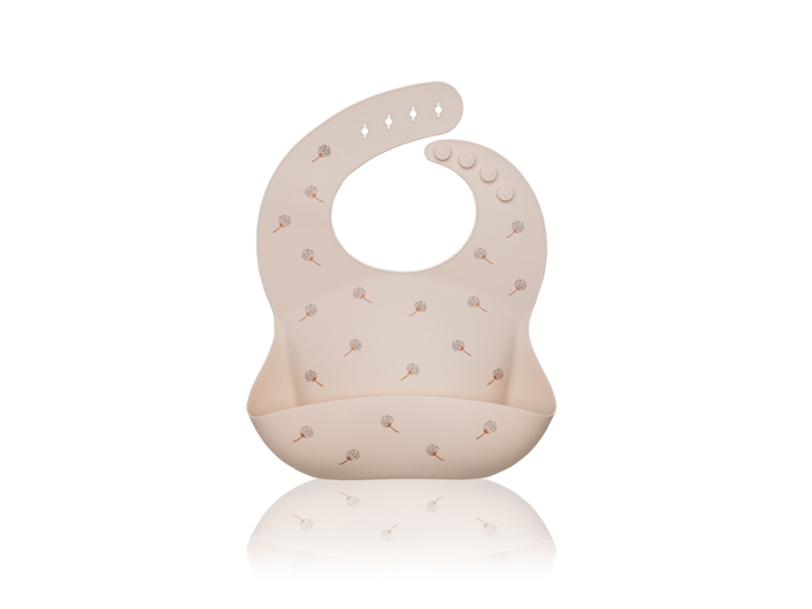Babete de Silicone PETITE&MARS Sam Bege Dandelion