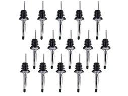 15 Pcs Garrafa de Licor Aço Inoxidável Despejadores Rápidos Bico Cônico com Tampas Borracha 