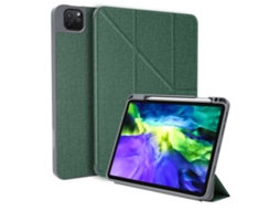 Capa Em Pu Despertar/dormir Automático Com Suporte E Suporte Para Caneta Verde Escuro Para O Seu Apple Ipad Pro 11 Pouces Mutural (2021/2020/2018)