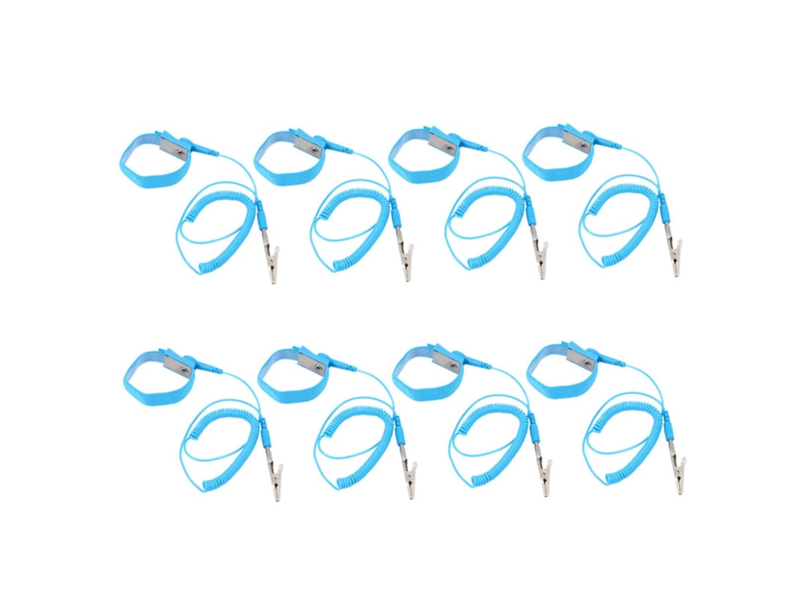 Pretyzoom Conjunto De 8-pulseiras Antiestáticas Com Cabo Ajustável Para Proteção Dispositivos Eletrônicos E