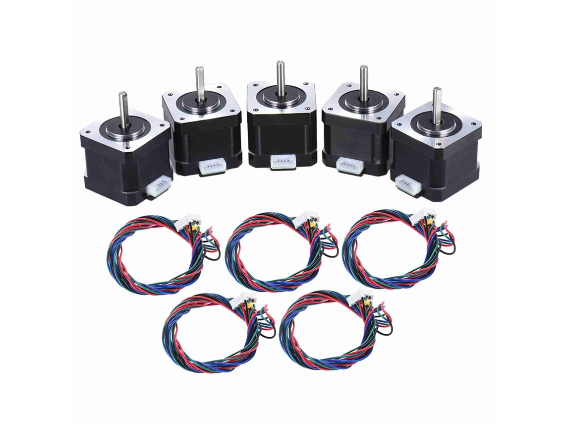 5pcs Motor de Passo Nema 17 2 Fases 1.8° 0.4n.m para Impressora 3d/cnc