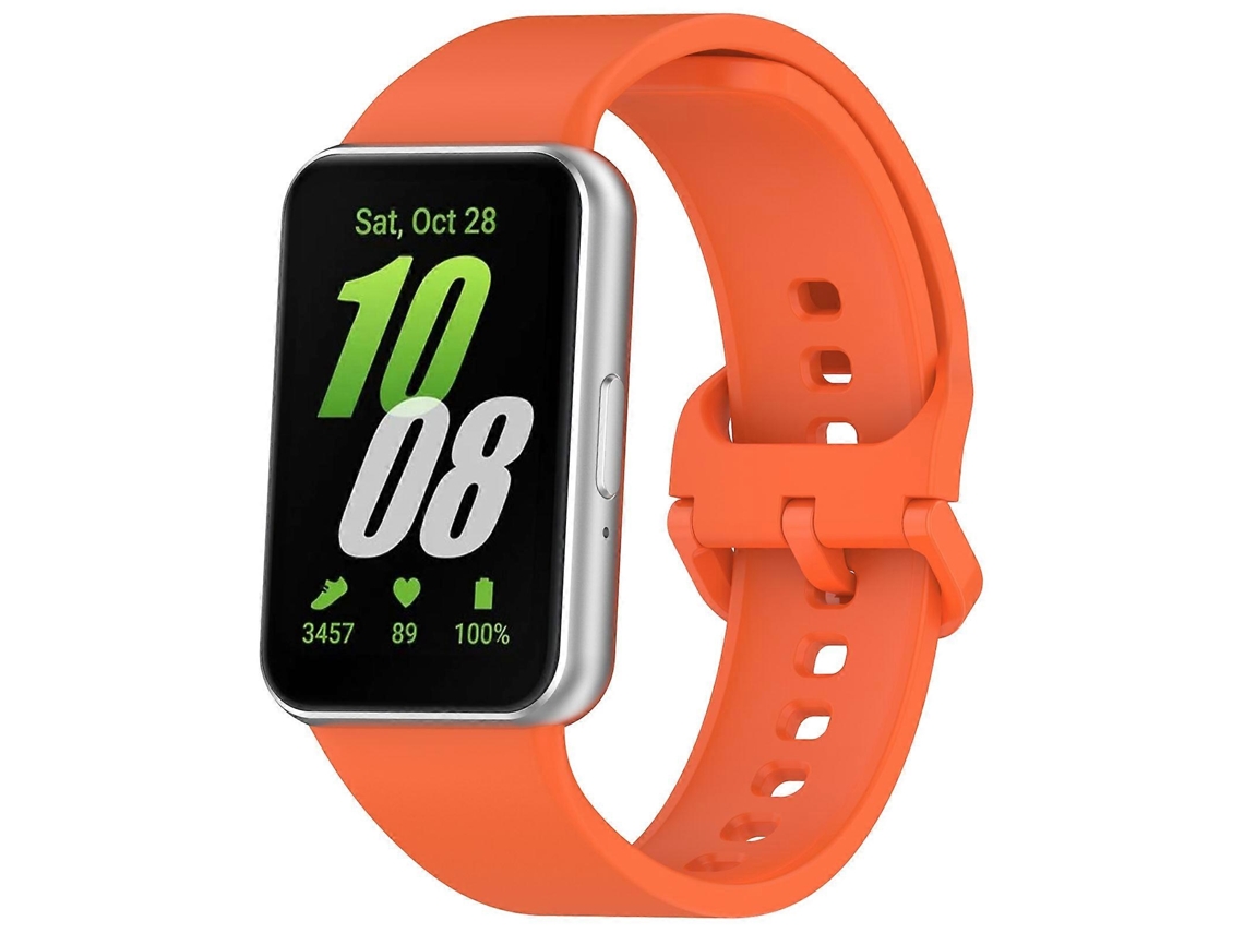 Pulseira De Silicone Com Fivela Colorida E Cor Sólida Para Samsung Galaxy Fit 3