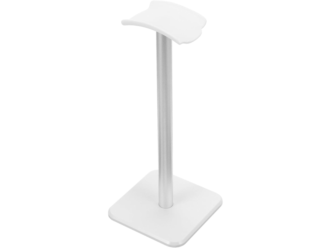 Suporte De Mesa Para Fones Ouvido Na Cor Branca, Em Liga De Alumínio E Plástico, Com Design Ergonômico Simples E